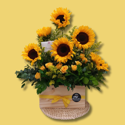 Girasoles y Mini rosas Cute
